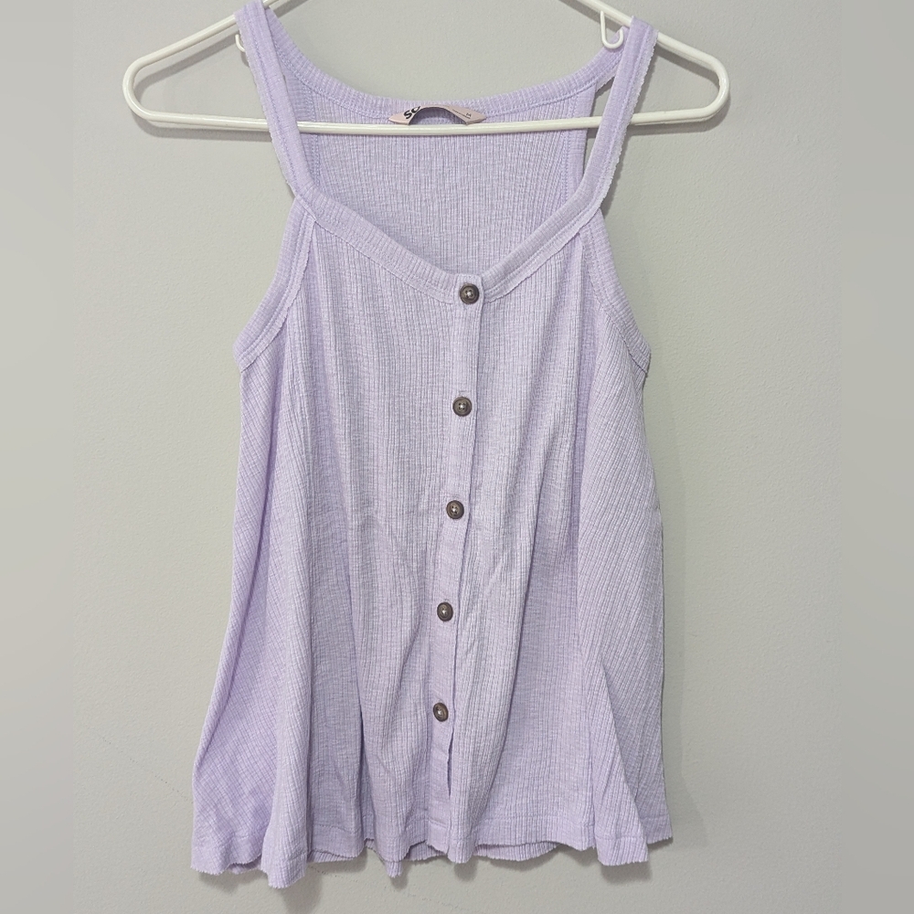 Women's SO BRAND Henley Swing Tank Size Medium Everson Peri Lavender